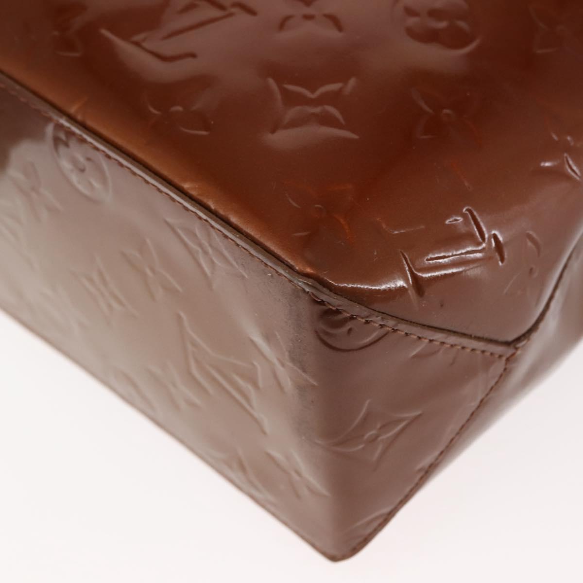 LOUIS VUITTON Monogram Vernis Reade PM Hand Bag Bronze M91146 LV Auth 145983