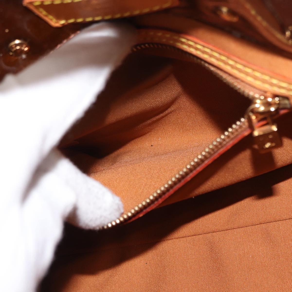 LOUIS VUITTON Monogram Vernis Reade PM Hand Bag Bronze M91146 LV Auth 145983