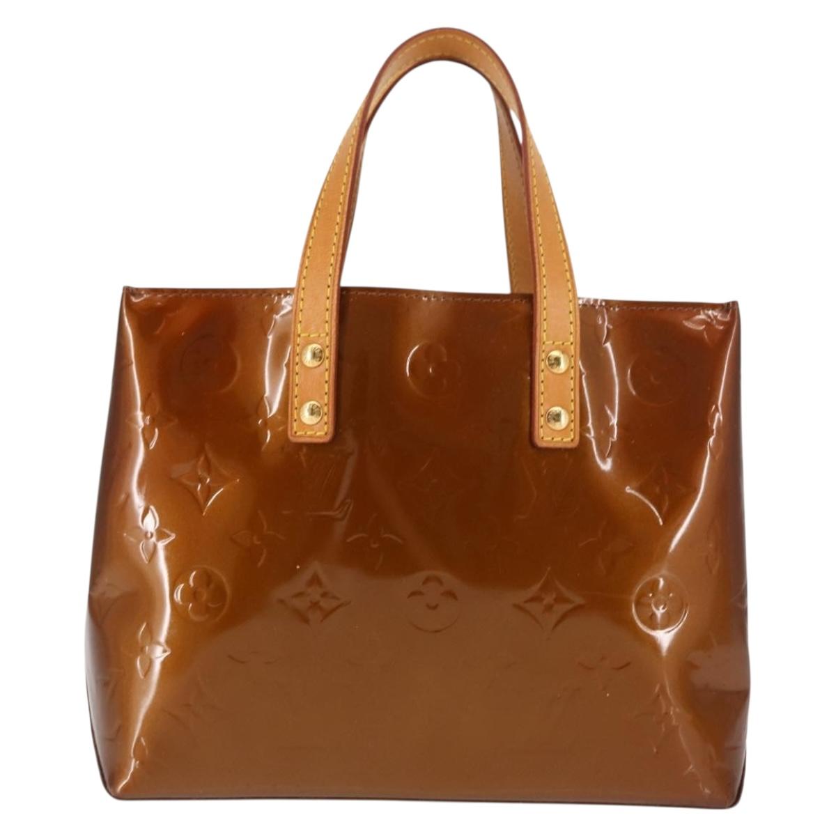 LOUIS VUITTON Monogram Vernis Reade PM Hand Bag Bronze M91146 LV Auth 145983