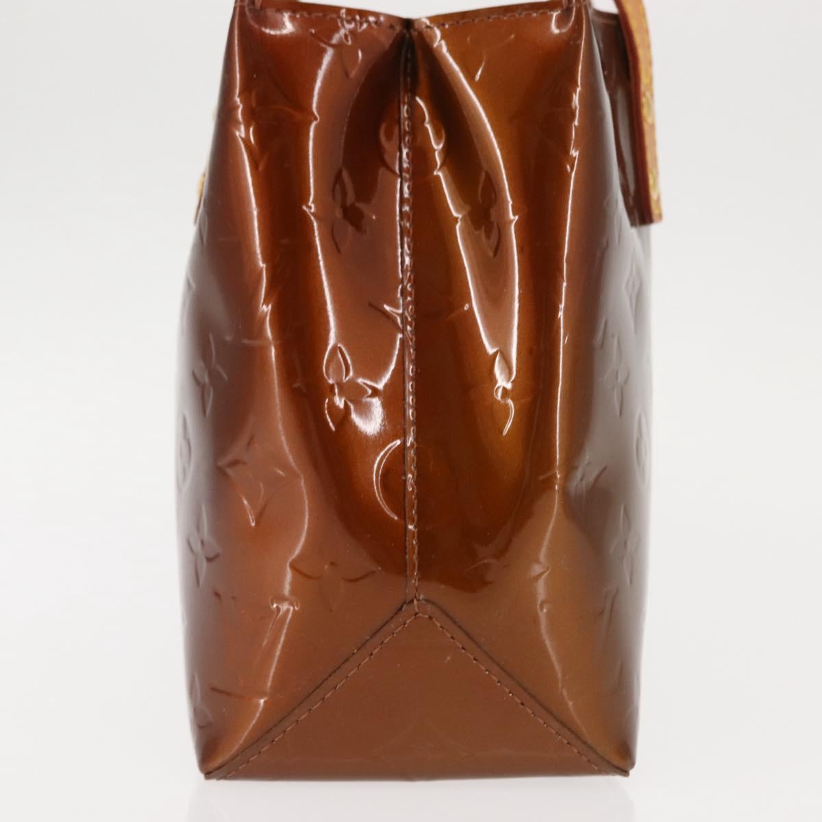 LOUIS VUITTON Monogram Vernis Reade PM Hand Bag Bronze M91146 LV Auth 145983