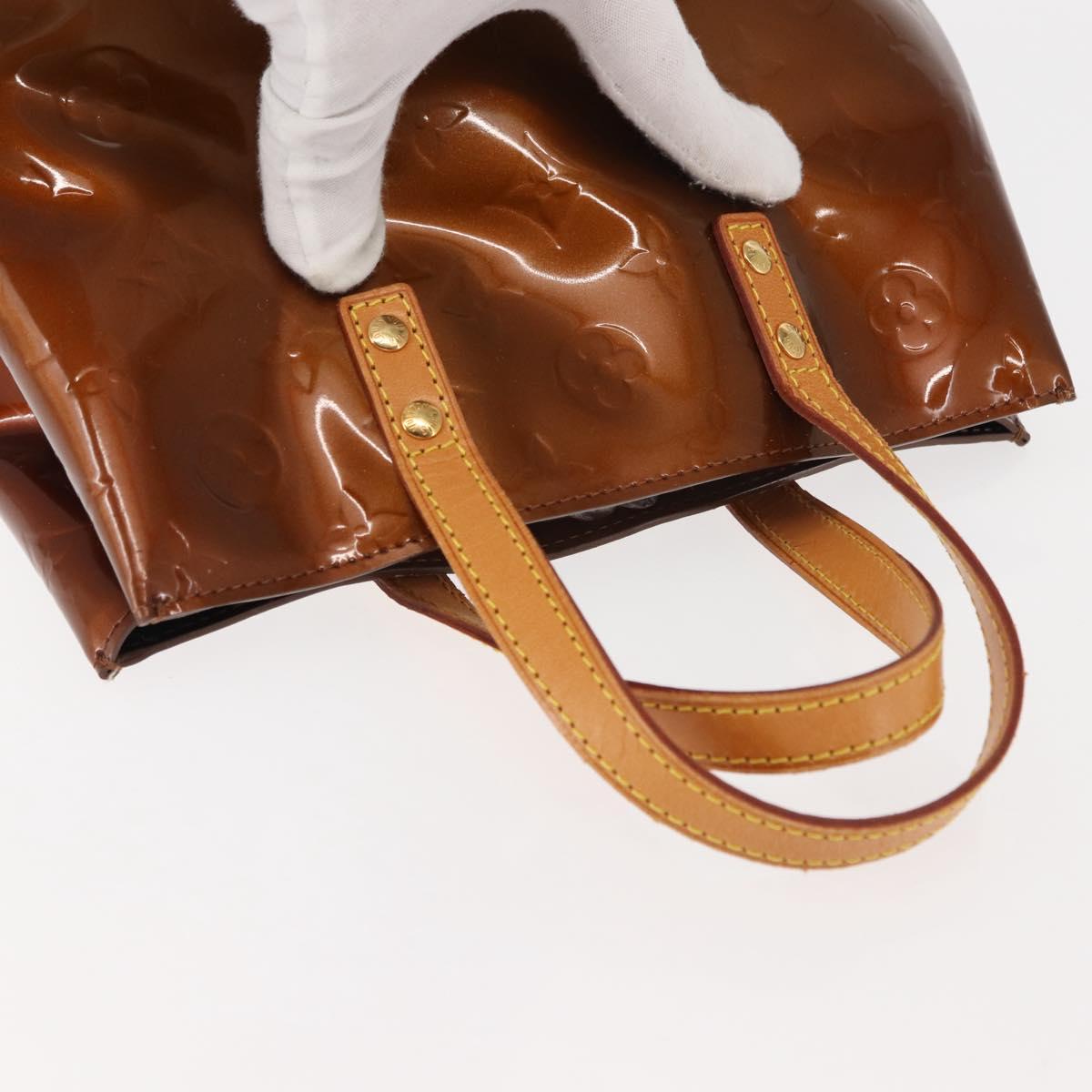 LOUIS VUITTON Monogram Vernis Reade PM Hand Bag Bronze M91146 LV Auth 145983