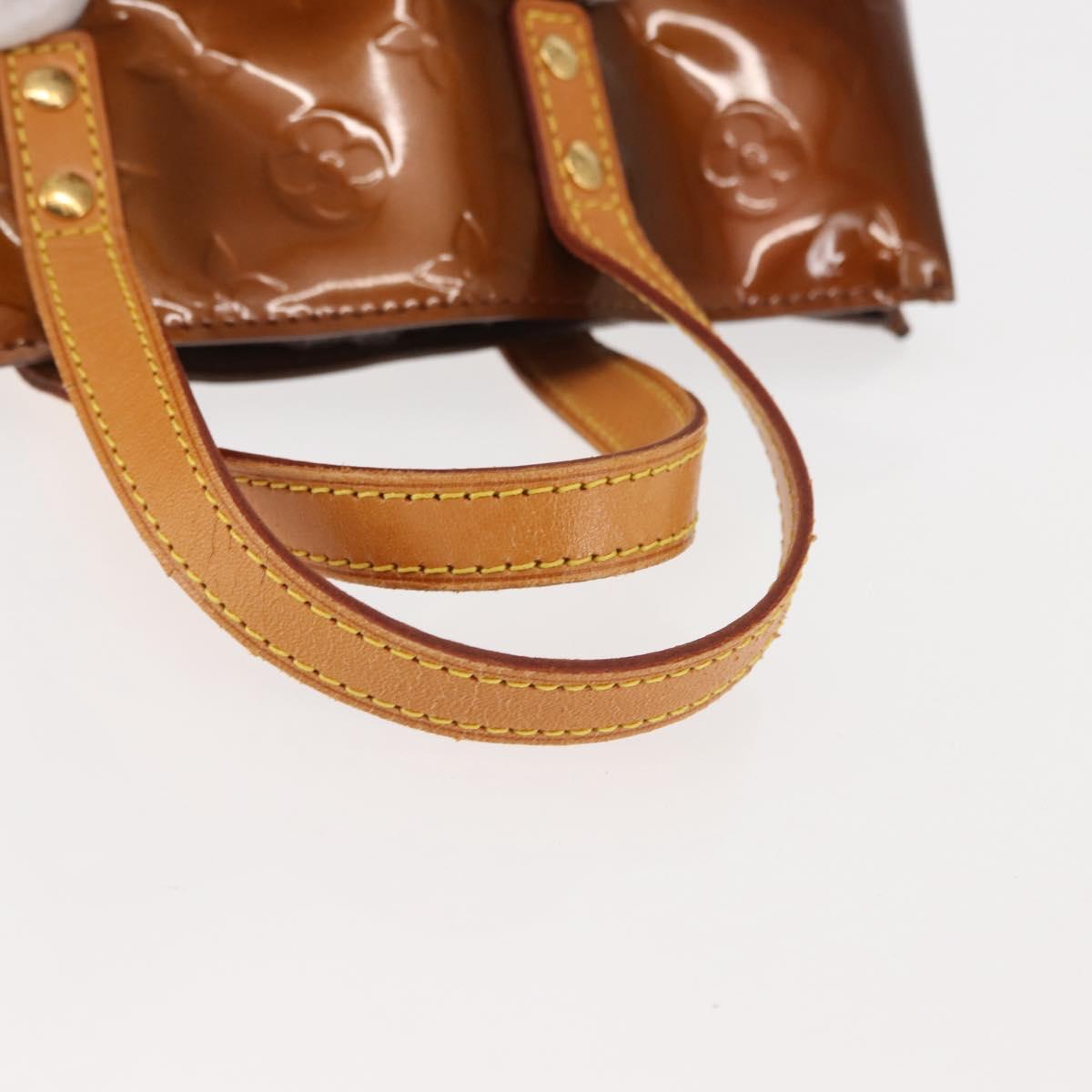 LOUIS VUITTON Monogram Vernis Reade PM Hand Bag Bronze M91146 LV Auth 145983