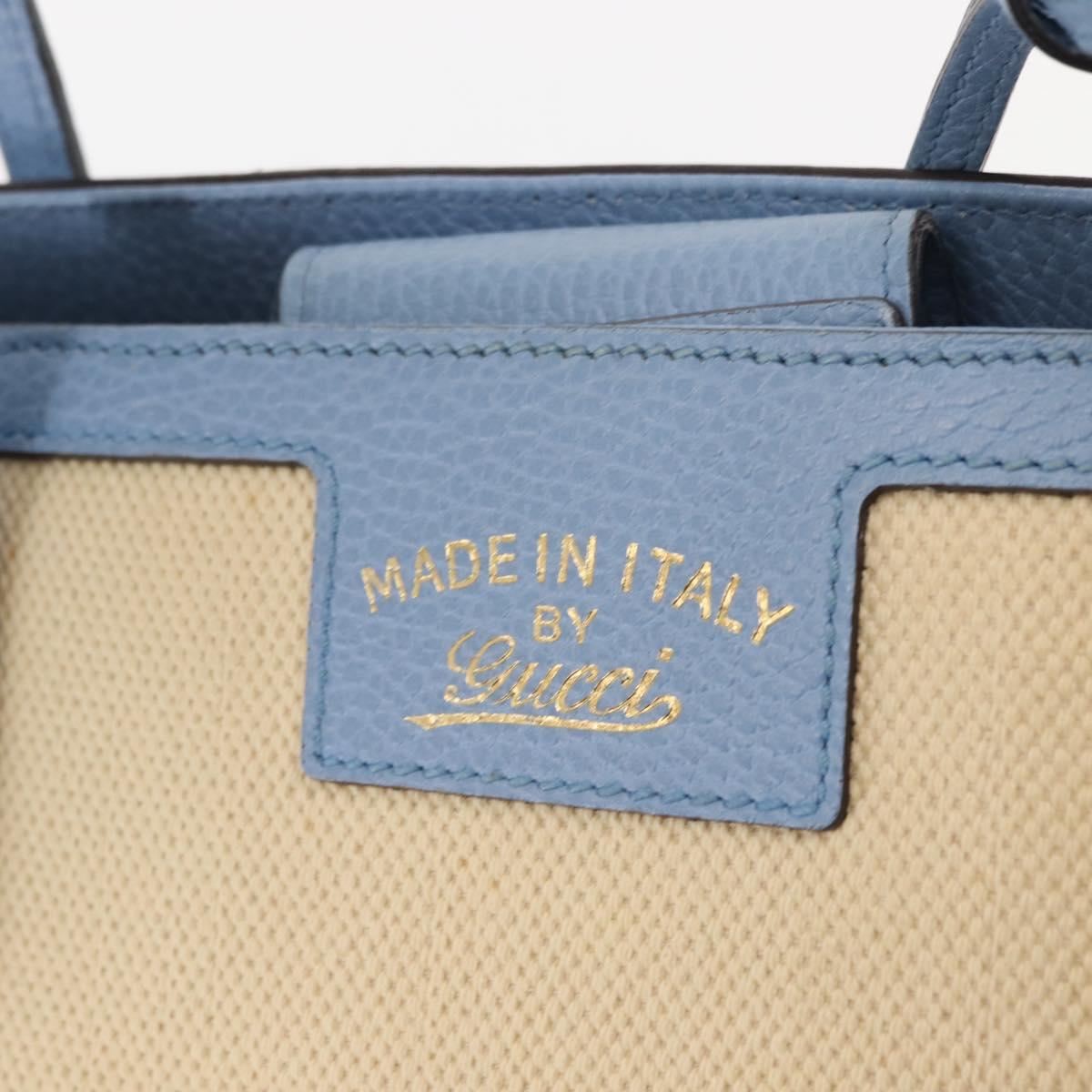 GUCCI Tote Bag Canvas Beige Gold 354397 467891 Auth 145984