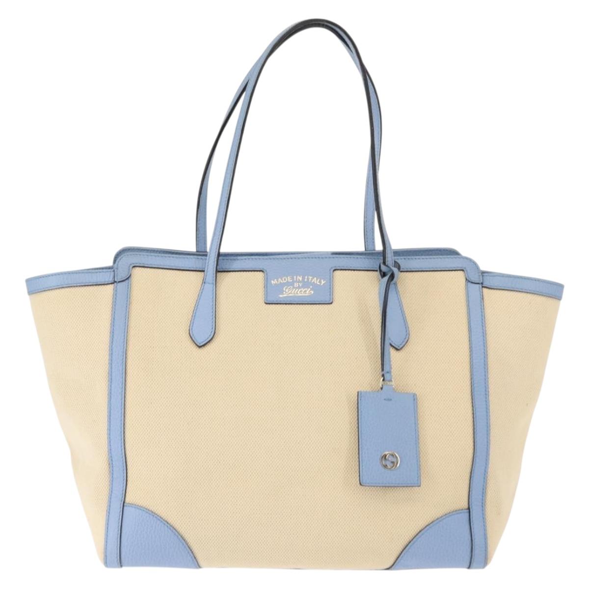 GUCCI Tote Bag Canvas Beige Gold 354397 467891 Auth 145984