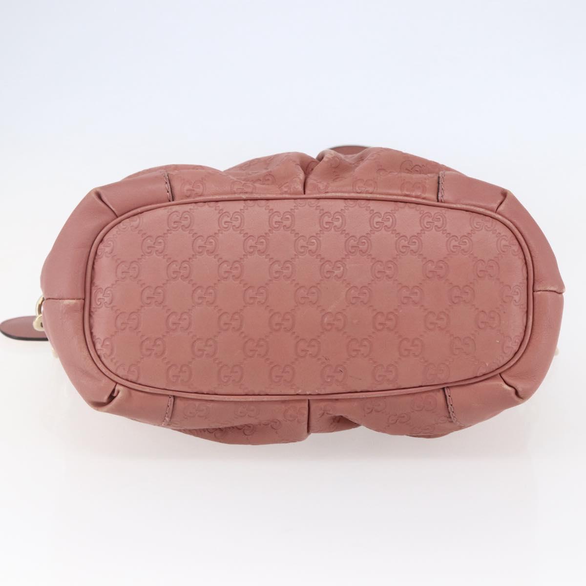 GUCCI GG Canvas Guccissima Hand Bag Leather 2way Pink Gold 247902 Auth 145986
