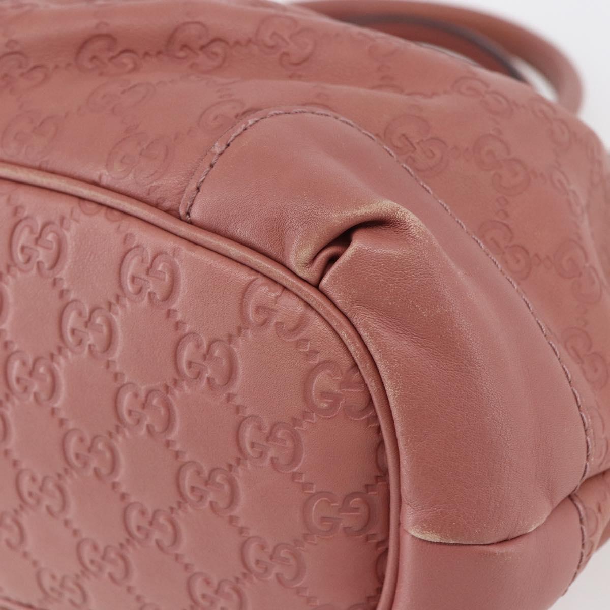 GUCCI GG Canvas Guccissima Hand Bag Leather 2way Pink Gold 247902 Auth 145986