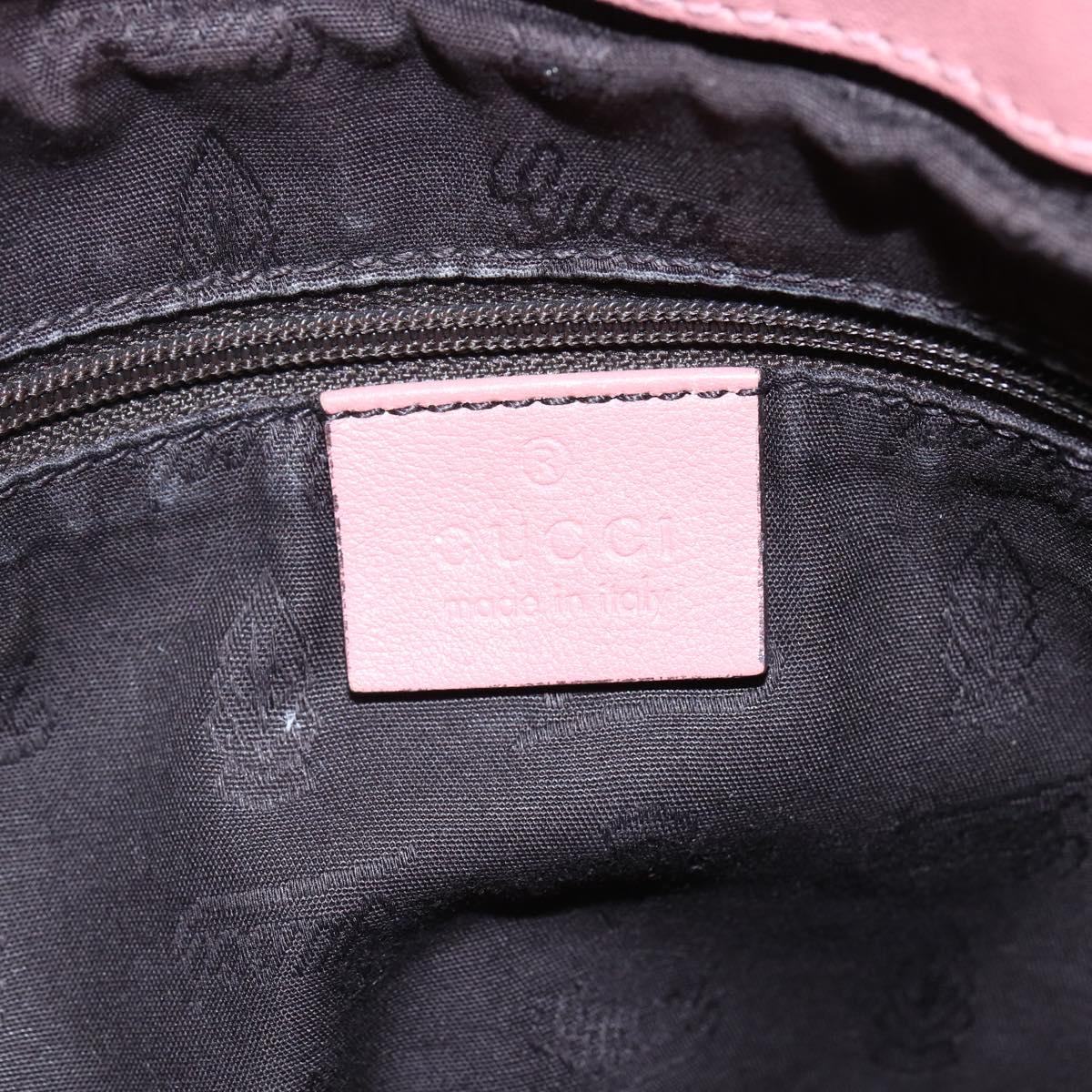 GUCCI GG Canvas Guccissima Hand Bag Leather 2way Pink Gold 247902 Auth 145986