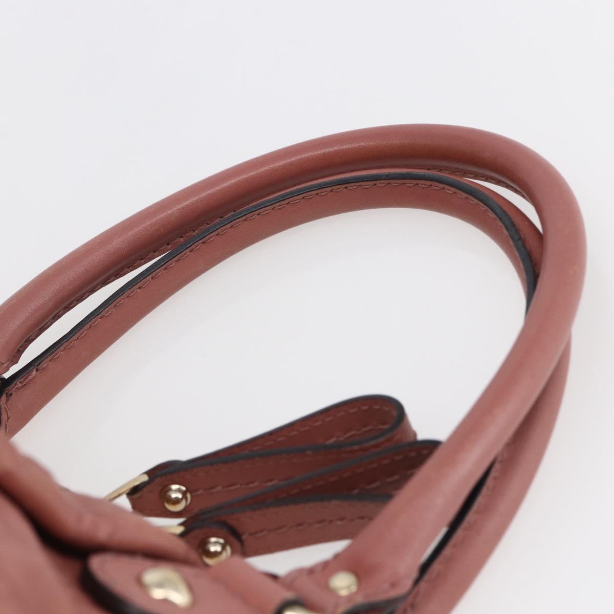 GUCCI GG Canvas Guccissima Hand Bag Leather 2way Pink Gold 247902 Auth 145986