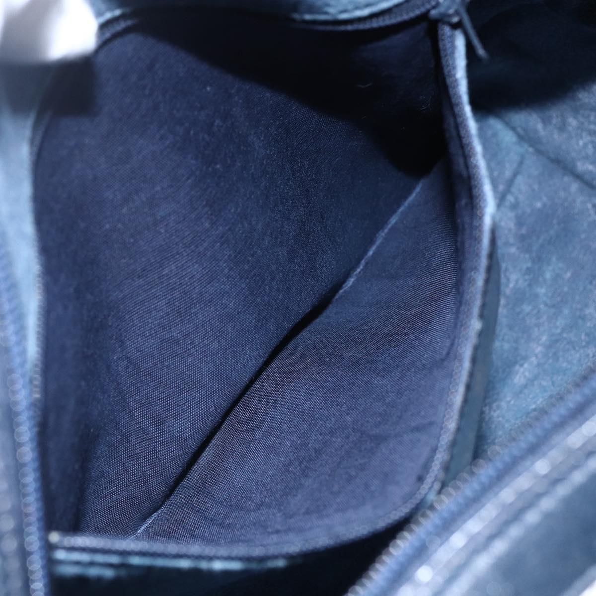 GUCCI GG Supreme Sherry Line Shoulder Bag PVC 2way Navy Gold 010 378 Auth 145988