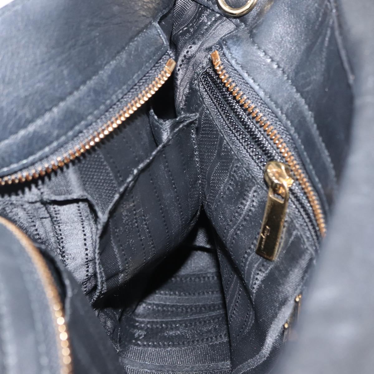 Salvatore Ferragamo Gancini Sofia Hand Bag Leather Black Gold Auth 145991