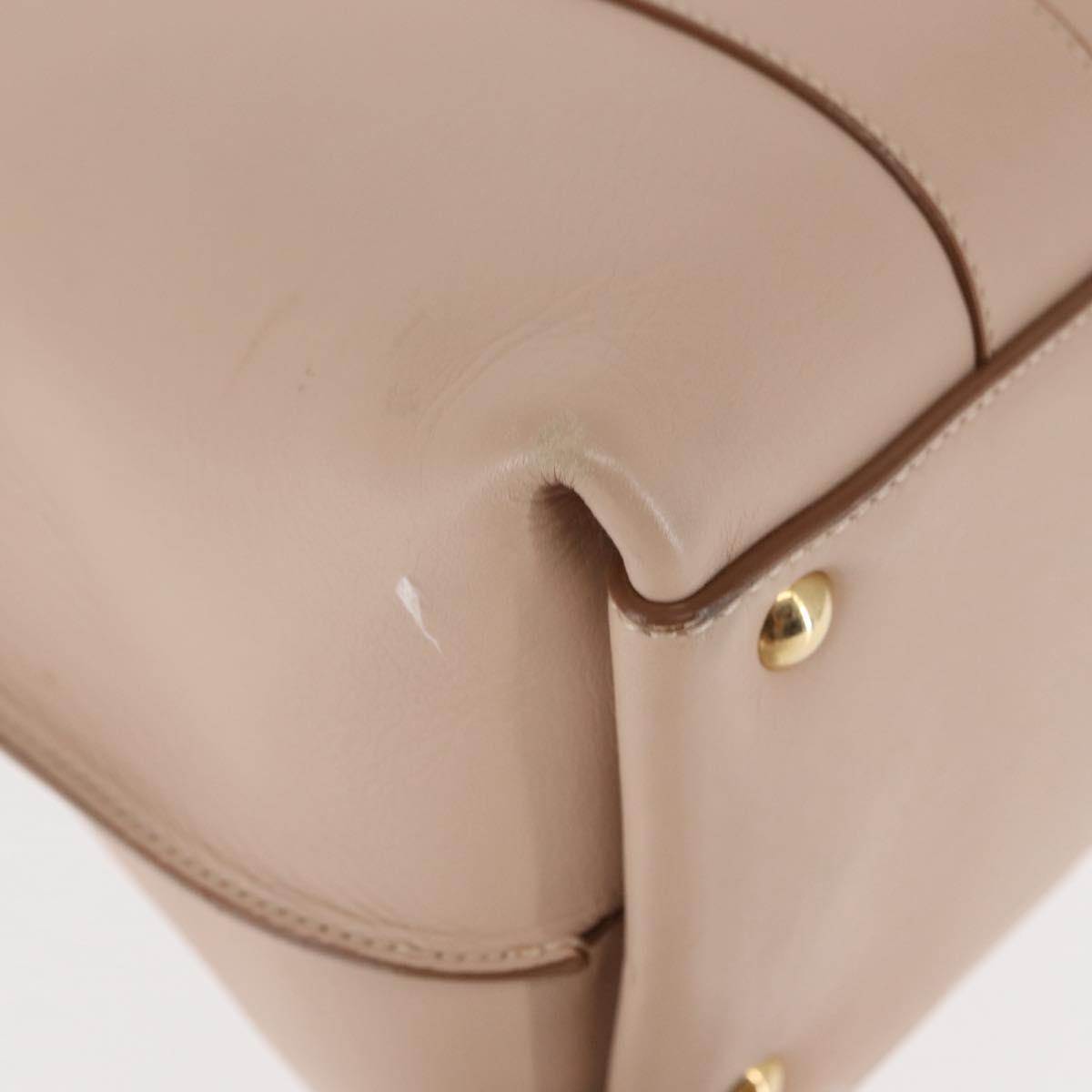 Salvatore Ferragamo Gancini Shoulder Bag Leather Pink Gold Auth 145992