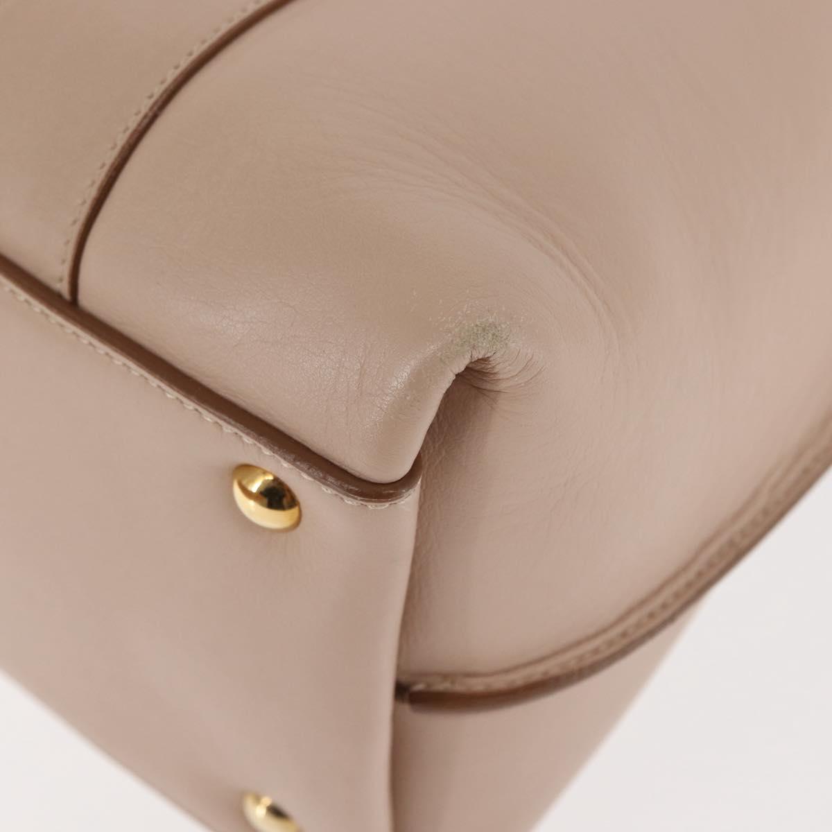 Salvatore Ferragamo Gancini Shoulder Bag Leather Pink Gold Auth 145992