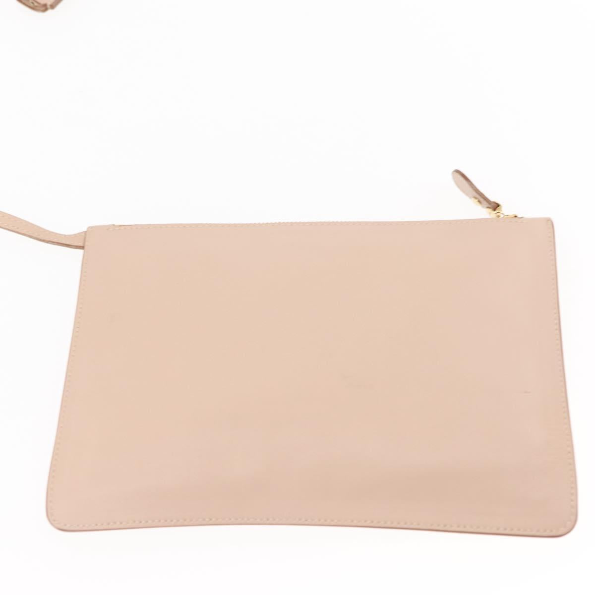 Salvatore Ferragamo Gancini Shoulder Bag Leather Pink Gold Auth 145992