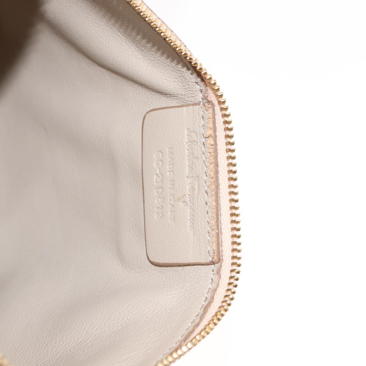 Salvatore Ferragamo Gancini Shoulder Bag Leather Pink Gold Auth 145992