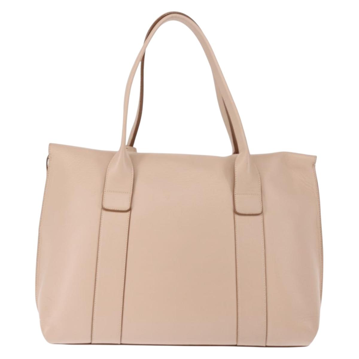 Salvatore Ferragamo Gancini Shoulder Bag Leather Pink Gold Auth 145992