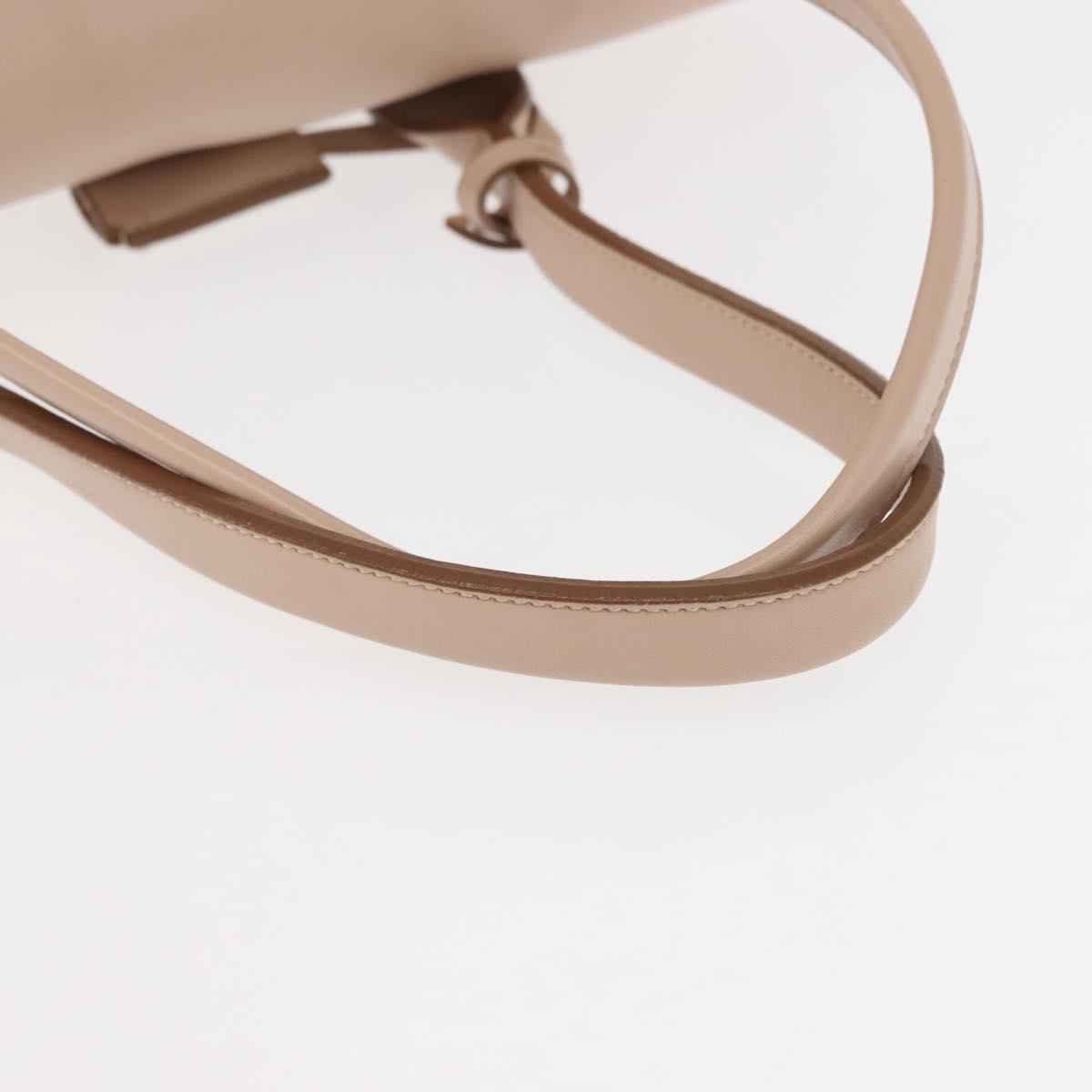 Salvatore Ferragamo Gancini Shoulder Bag Leather Pink Gold Auth 145992