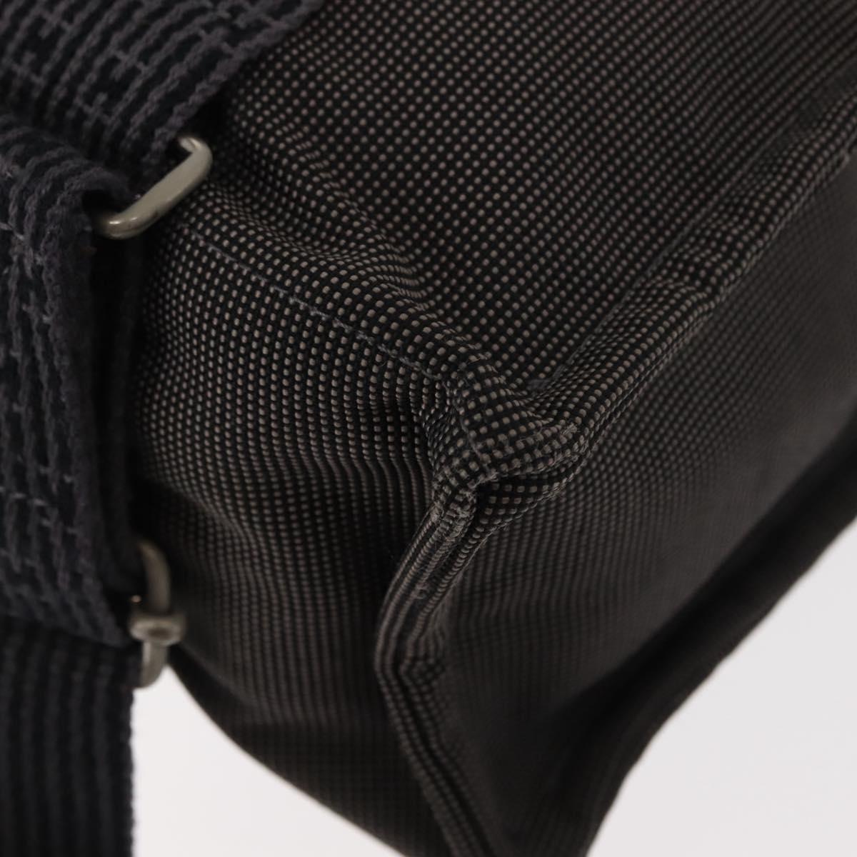 HERMES Her Line Backpack Canvas Gray Silver Auth 145996