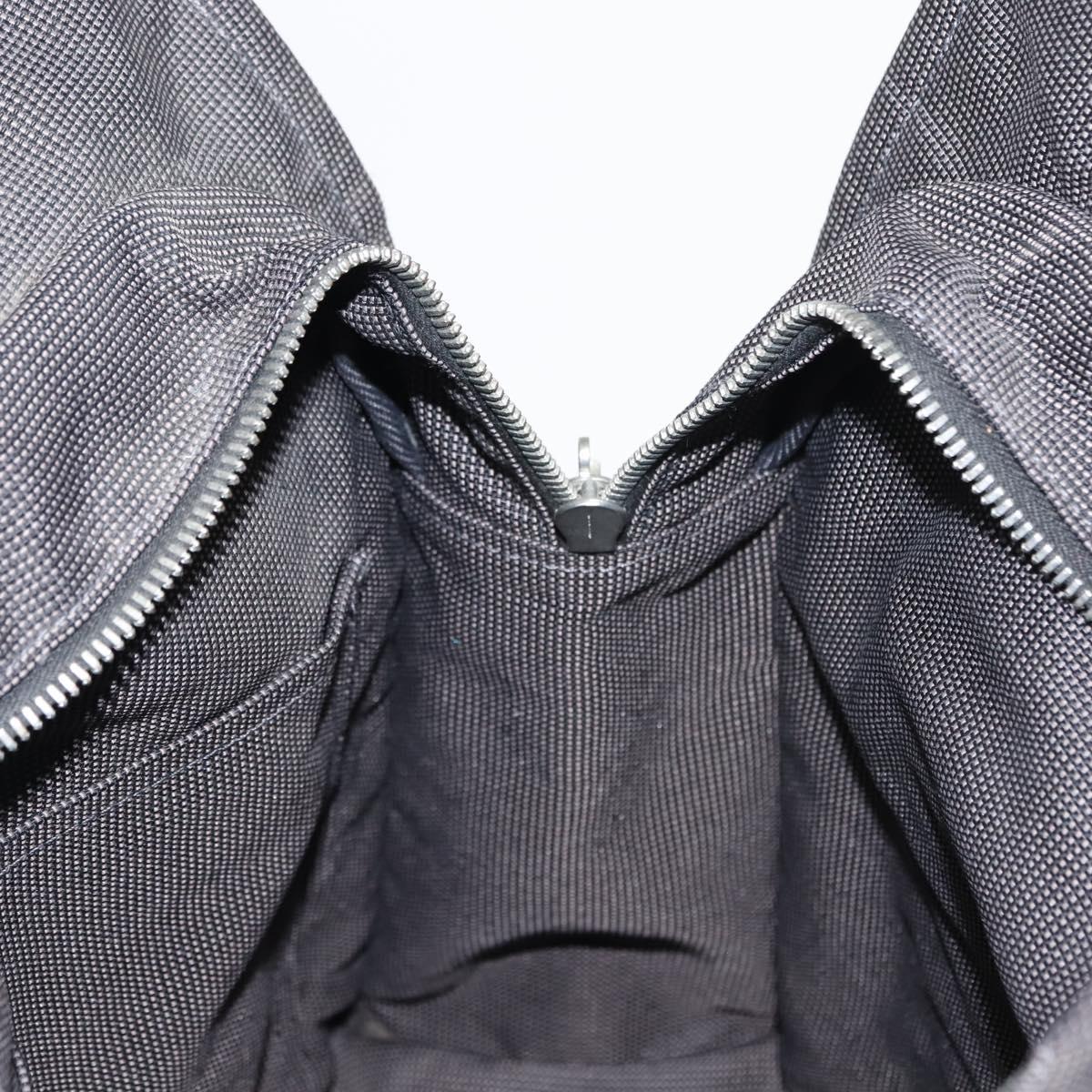 HERMES Her Line Backpack Canvas Gray Silver Auth 145996