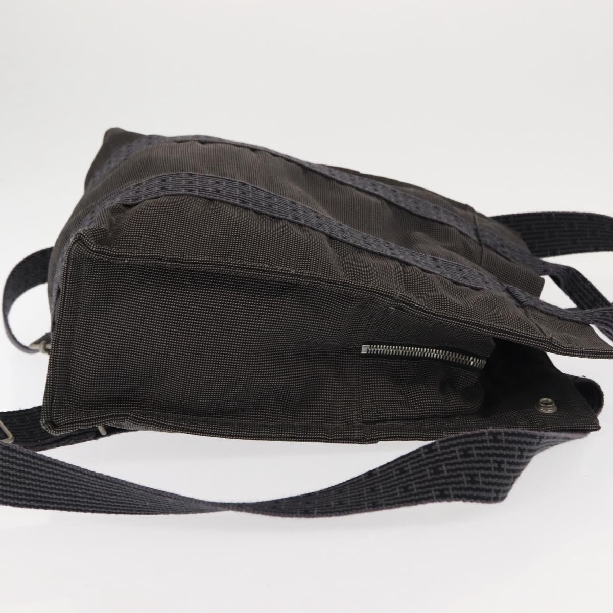 HERMES Her Line Backpack Canvas Gray Silver Auth 145996