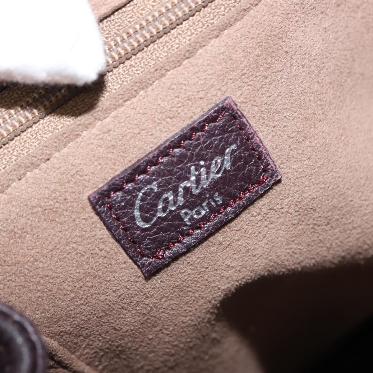 CARTIER Trinity Tote Bag Leather Brown Gold Auth 145998