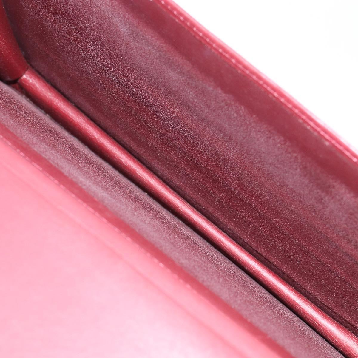 CARTIER Shoulder Bag Leather Bordeaux Gold Auth 145999