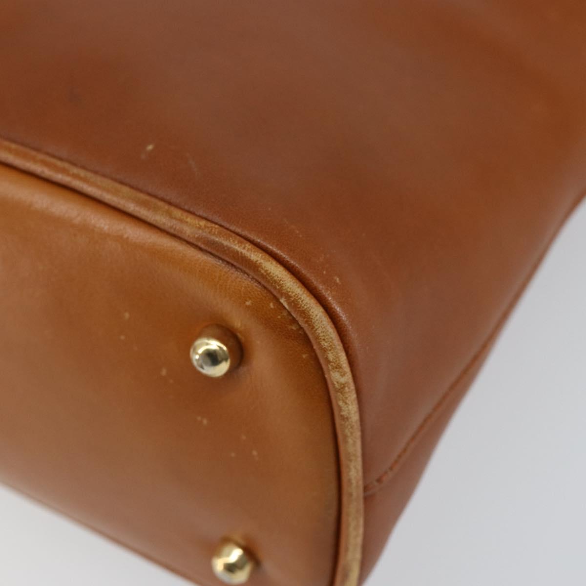 GUCCI Bamboo Hand Bag Leather Brown Gold 000 1274 0290 Auth 146002