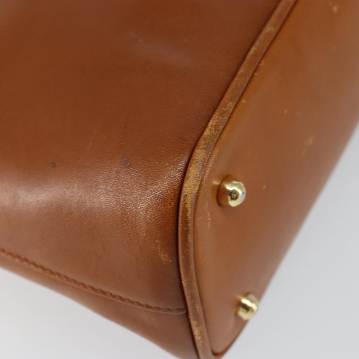 GUCCI Bamboo Hand Bag Leather Brown Gold 000 1274 0290 Auth 146002