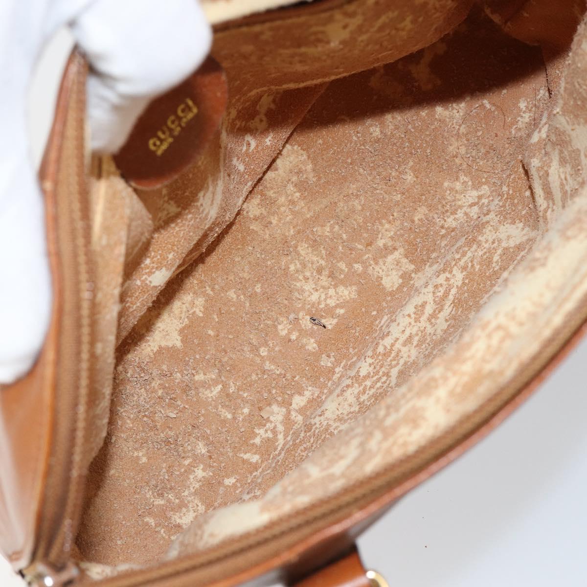 GUCCI Bamboo Hand Bag Leather Brown Gold 000 1274 0290 Auth 146002