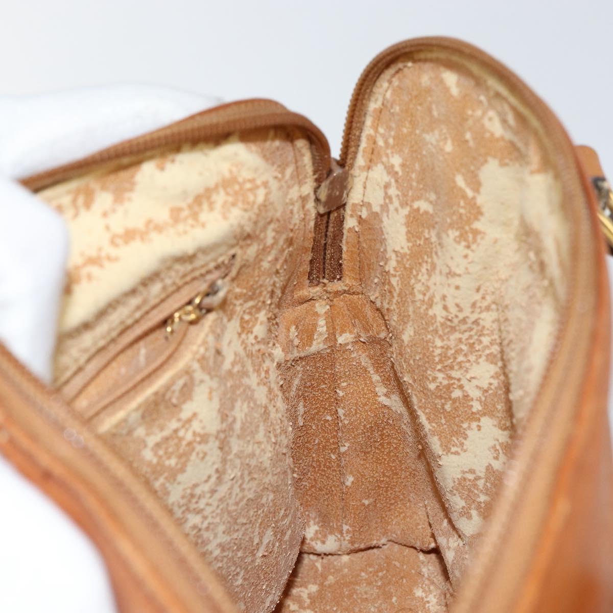 GUCCI Bamboo Hand Bag Leather Brown Gold 000 1274 0290 Auth 146002