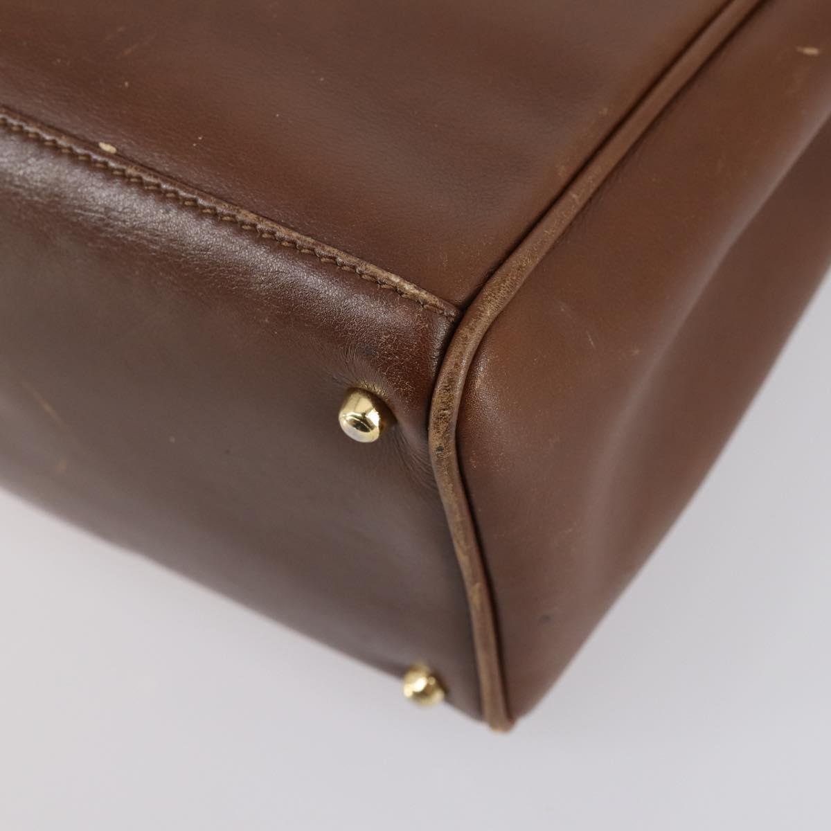 GUCCI Bamboo Hand Bag Leather 2way Brown Gold 000 122 0316 Auth 146003