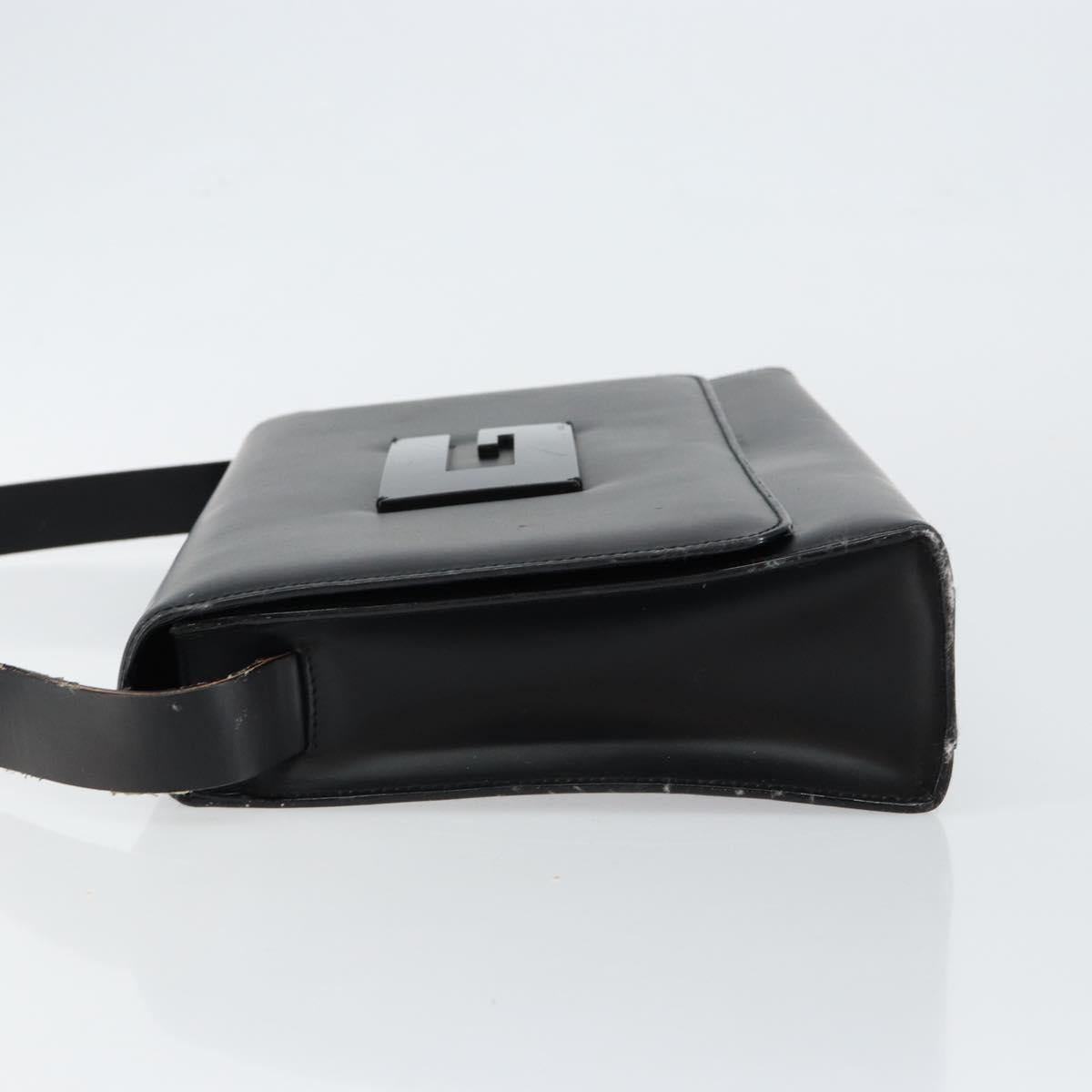 GUCCI Shoulder Bag Leather Black Silver 001 3064 Auth 146004