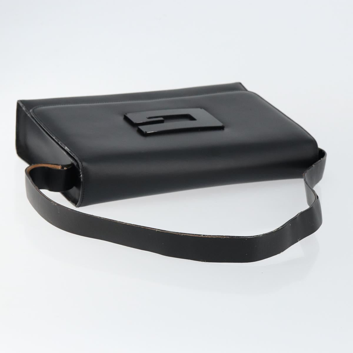 GUCCI Shoulder Bag Leather Black Silver 001 3064 Auth 146004