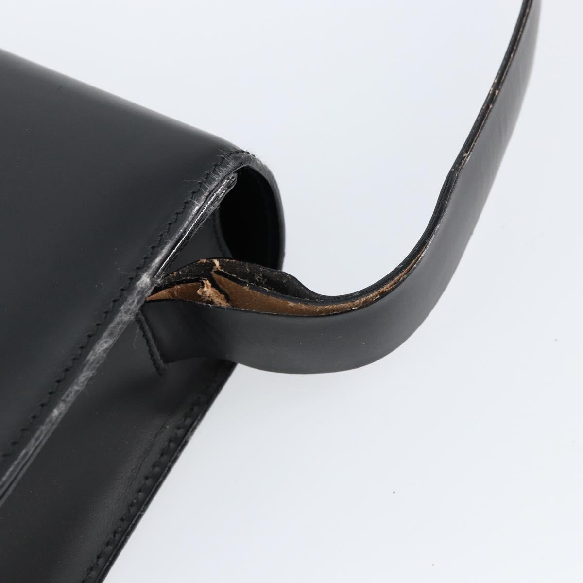 GUCCI Shoulder Bag Leather Black Silver 001 3064 Auth 146004