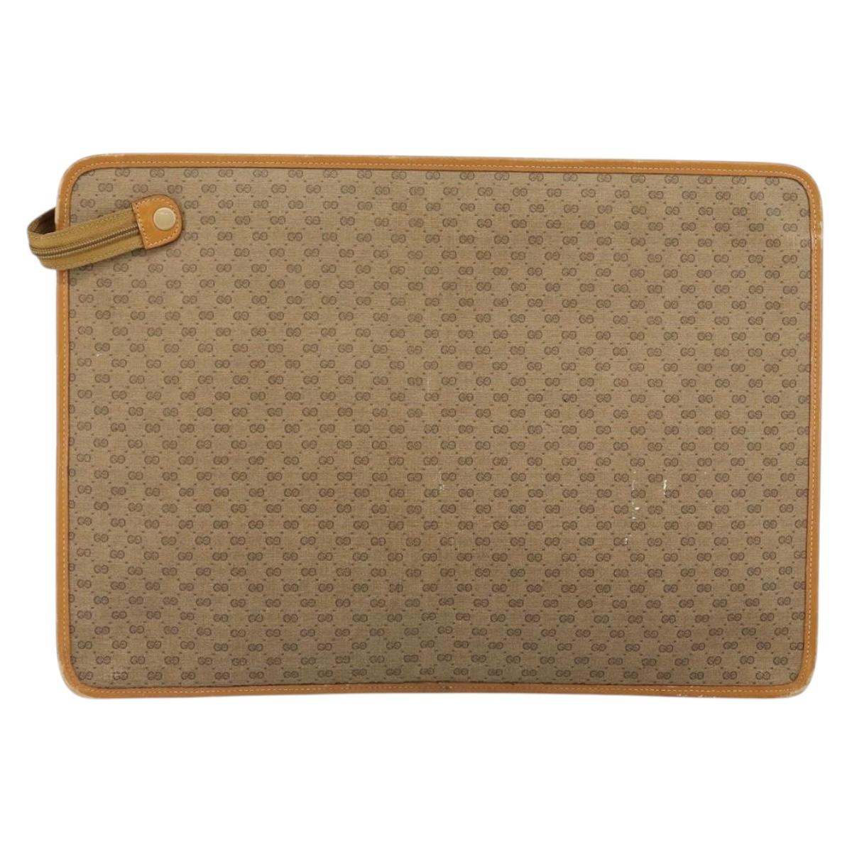 GUCCI Micro GG Supreme Web Sherry Line Bag PVC Beige 017 115 4126 Auth 146005