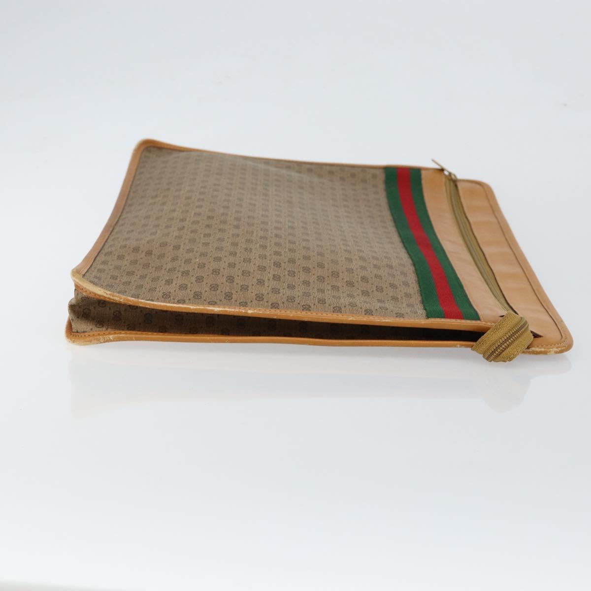 GUCCI Micro GG Supreme Web Sherry Line Bag PVC Beige 017 115 4126 Auth 146005