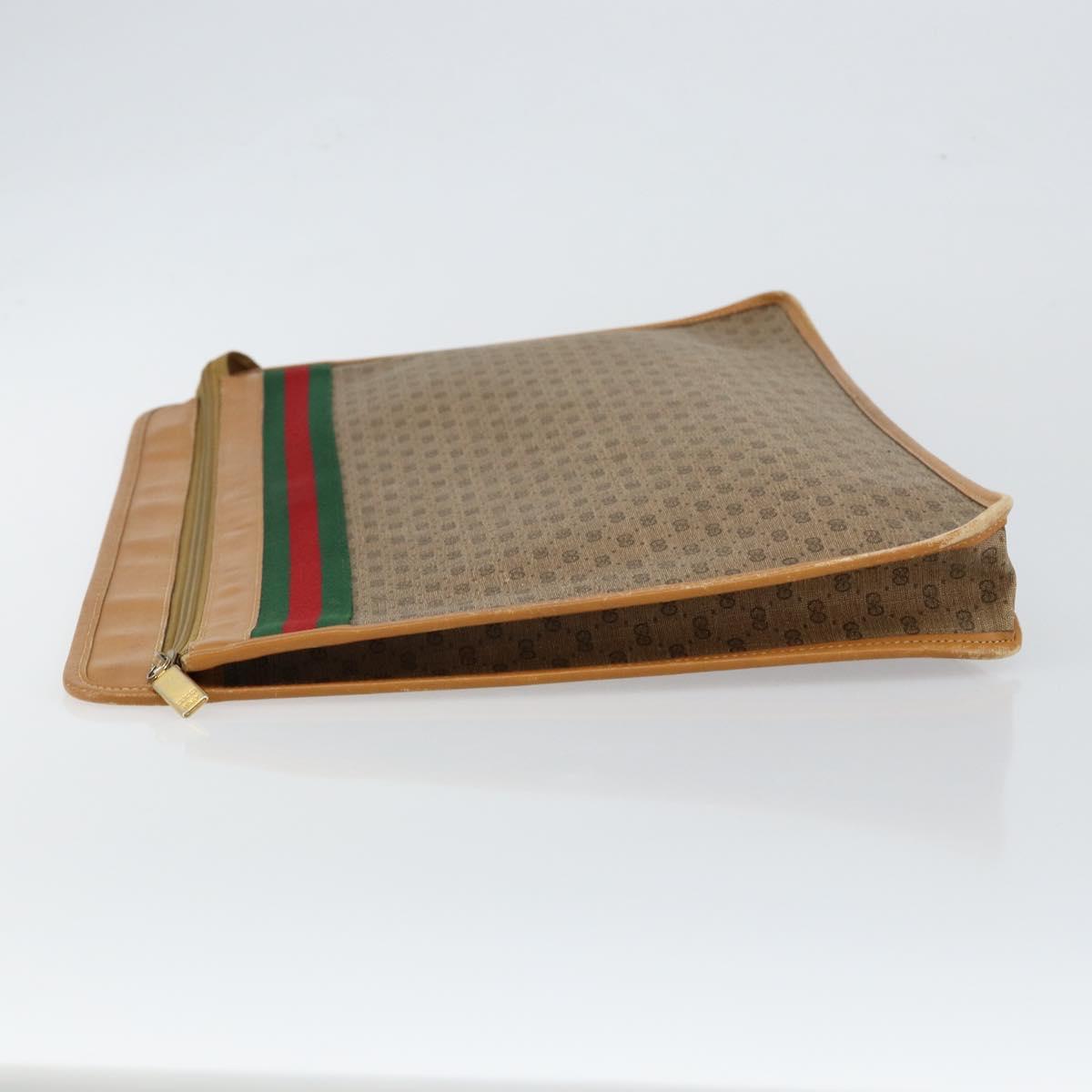 GUCCI Micro GG Supreme Web Sherry Line Bag PVC Beige 017 115 4126 Auth 146005