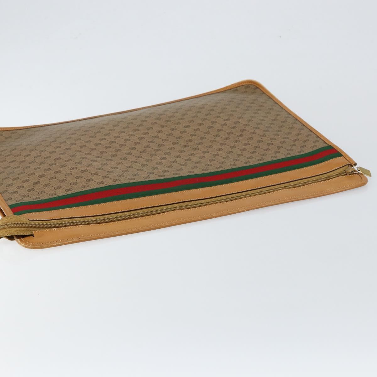 GUCCI Micro GG Supreme Web Sherry Line Bag PVC Beige 017 115 4126 Auth 146005