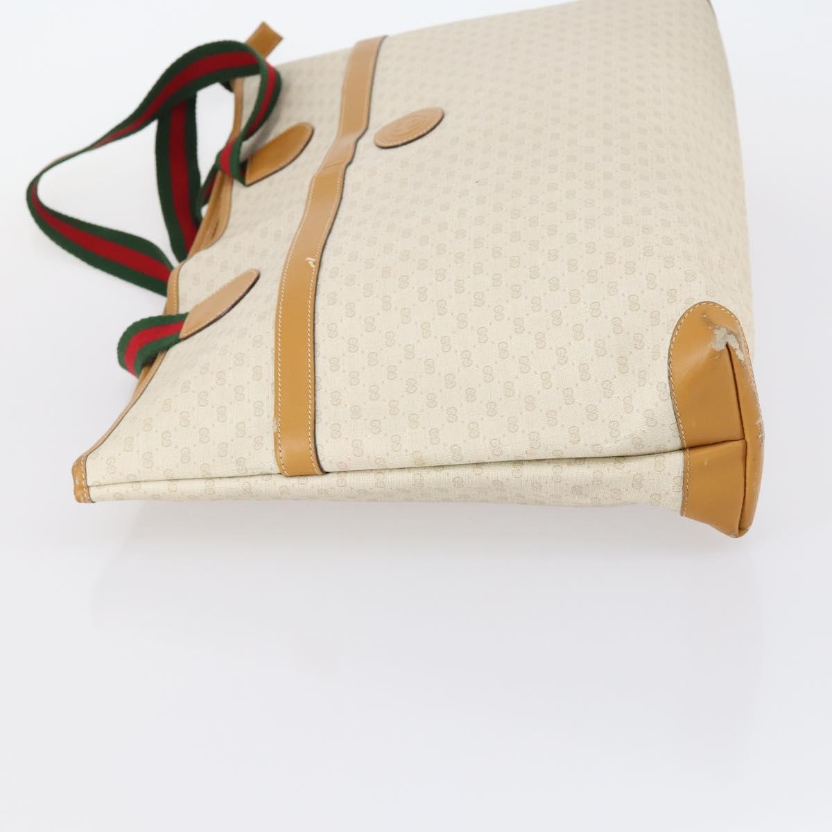 GUCCI Micro GG Supreme Web Sherry Line Bag PVC Ivory 002 39 0215 Auth 146006
