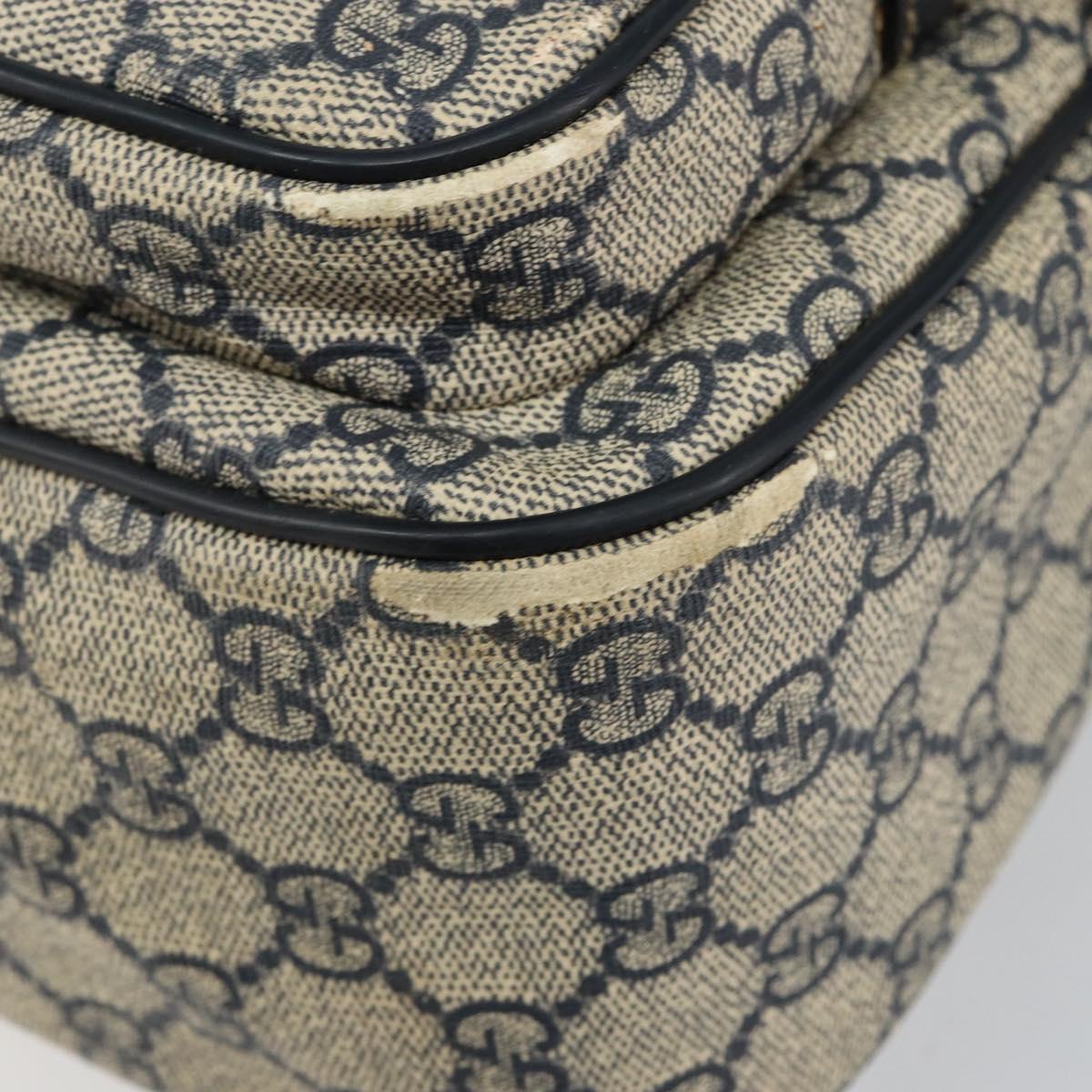 GUCCI GG Supreme Shoulder Bag PVC Navy Gold 246881 Auth 146007