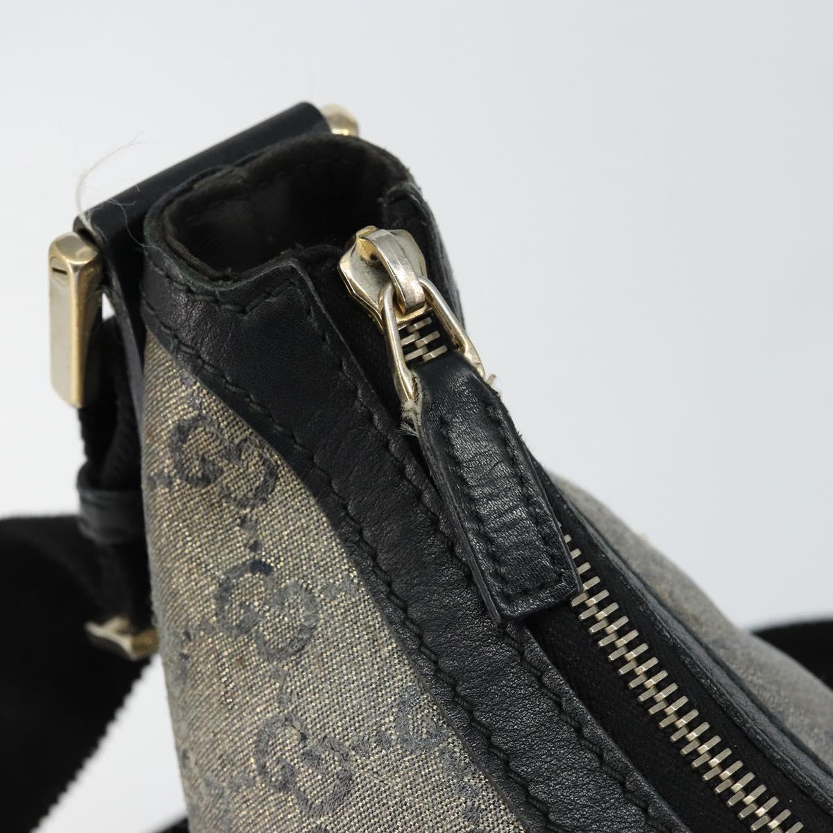 GUCCI GG Crystal Shoulder Bag Coated Canvas Navy Gold 181092 Auth 146008