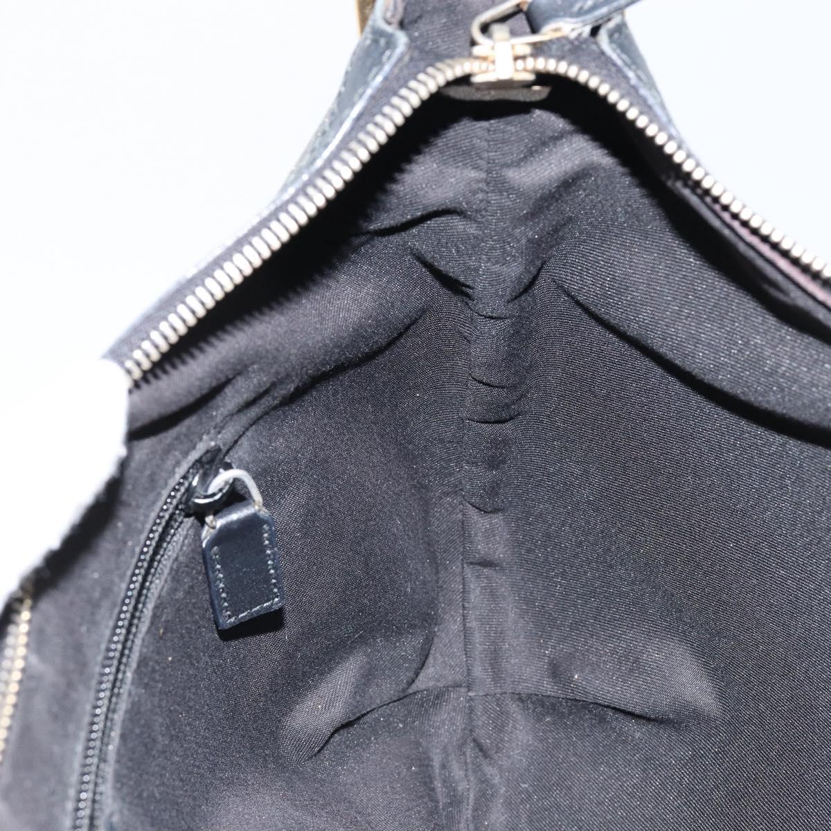 GUCCI GG Crystal Shoulder Bag Coated Canvas Navy Gold 181092 Auth 146008