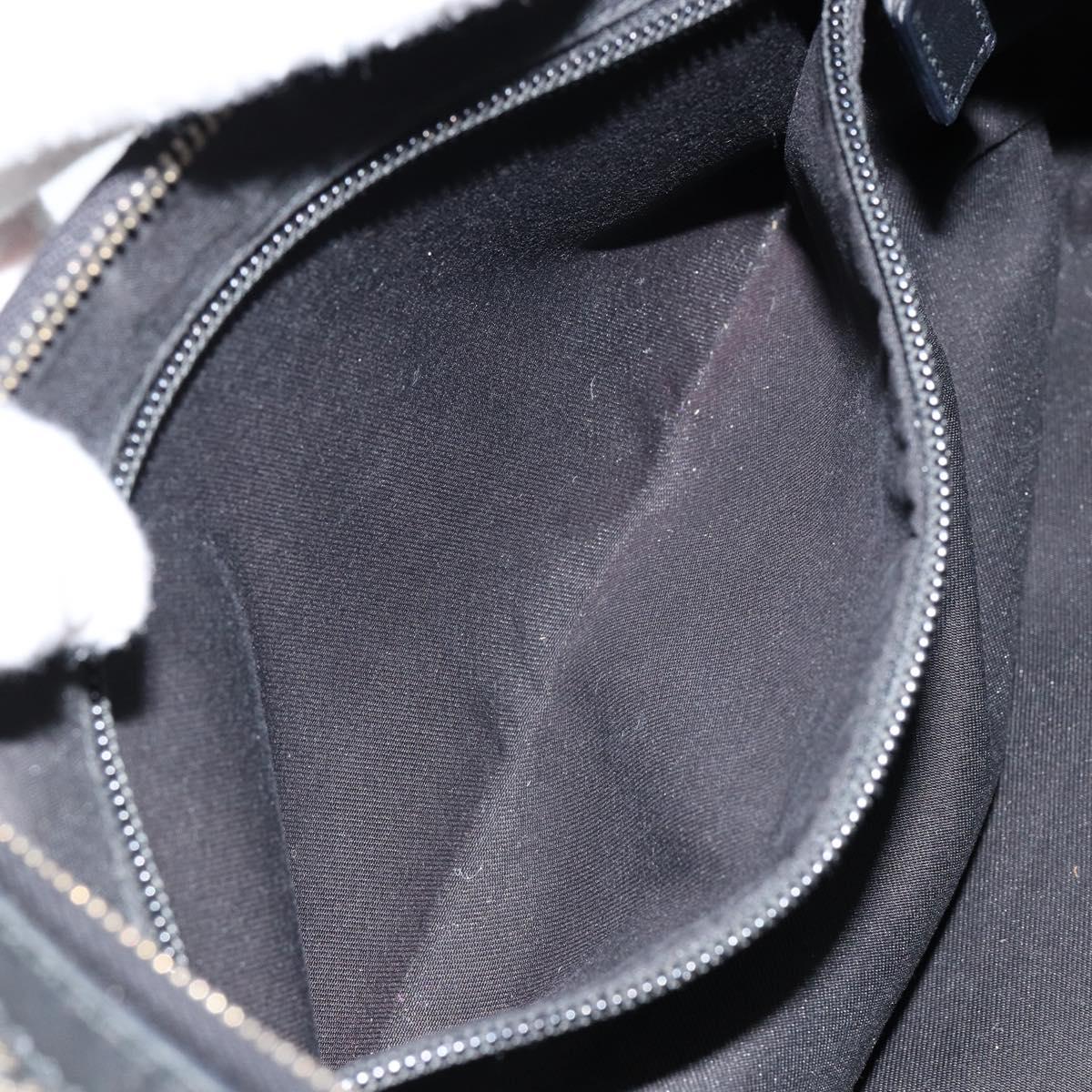 GUCCI GG Crystal Shoulder Bag Coated Canvas Navy Gold 181092 Auth 146008