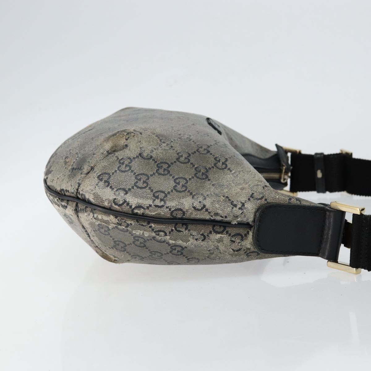 GUCCI GG Crystal Shoulder Bag Coated Canvas Navy Gold 181092 Auth 146008