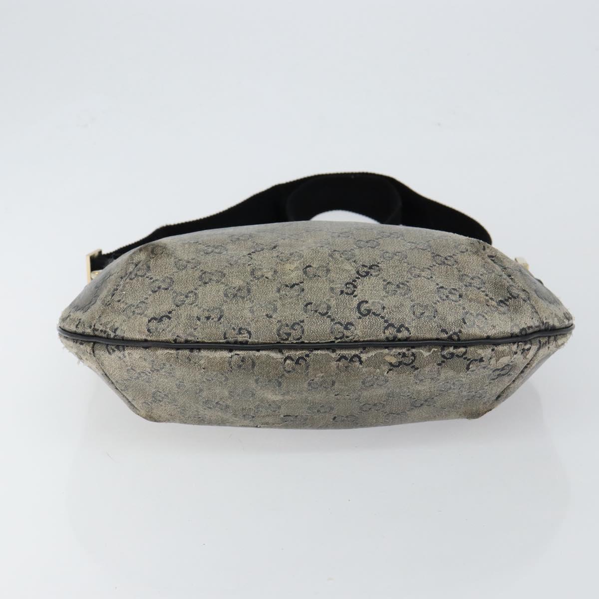 GUCCI GG Crystal Shoulder Bag Coated Canvas Navy Gold 181092 Auth 146008