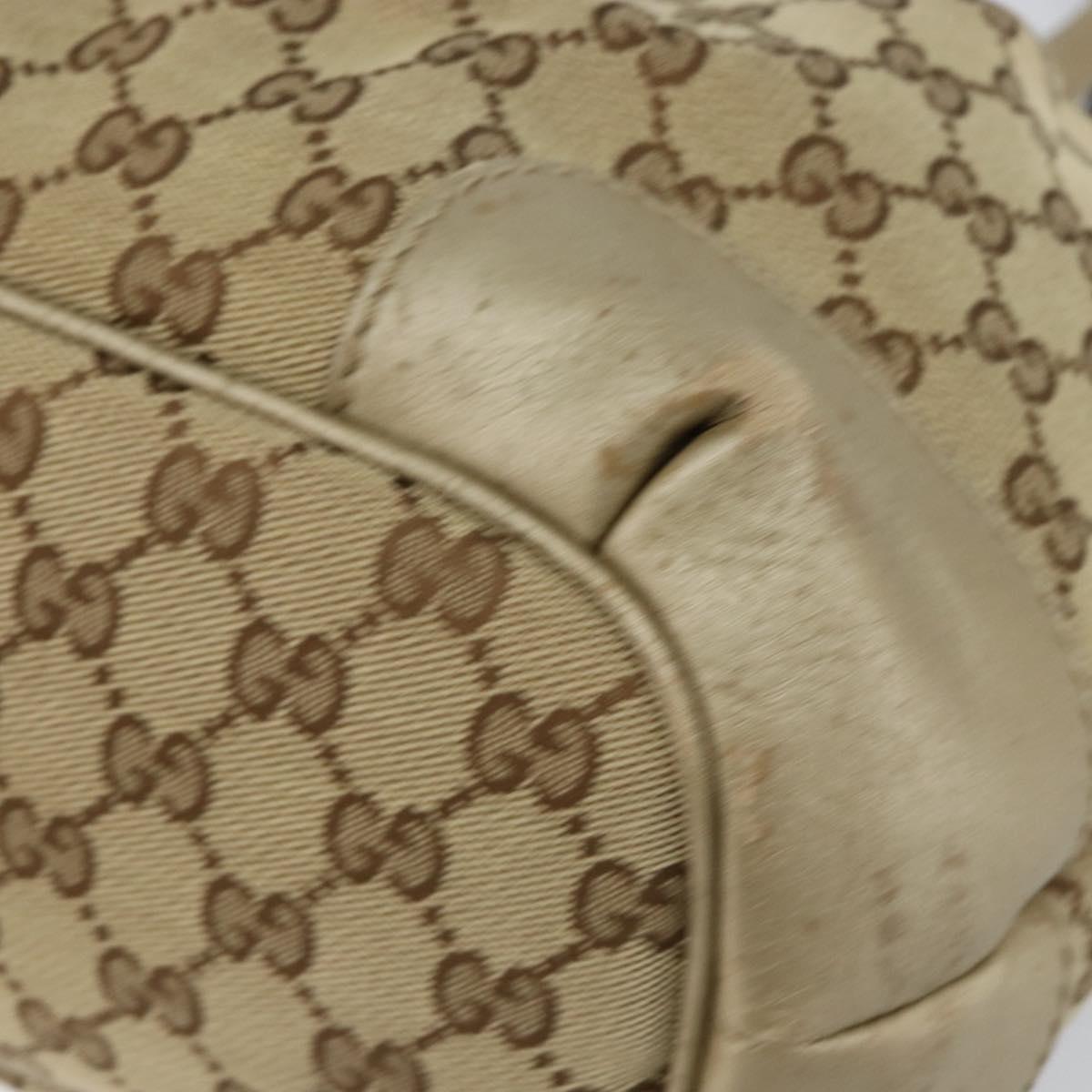GUCCI GG Canvas Hand Bag Beige Gold 247902 Auth 146010