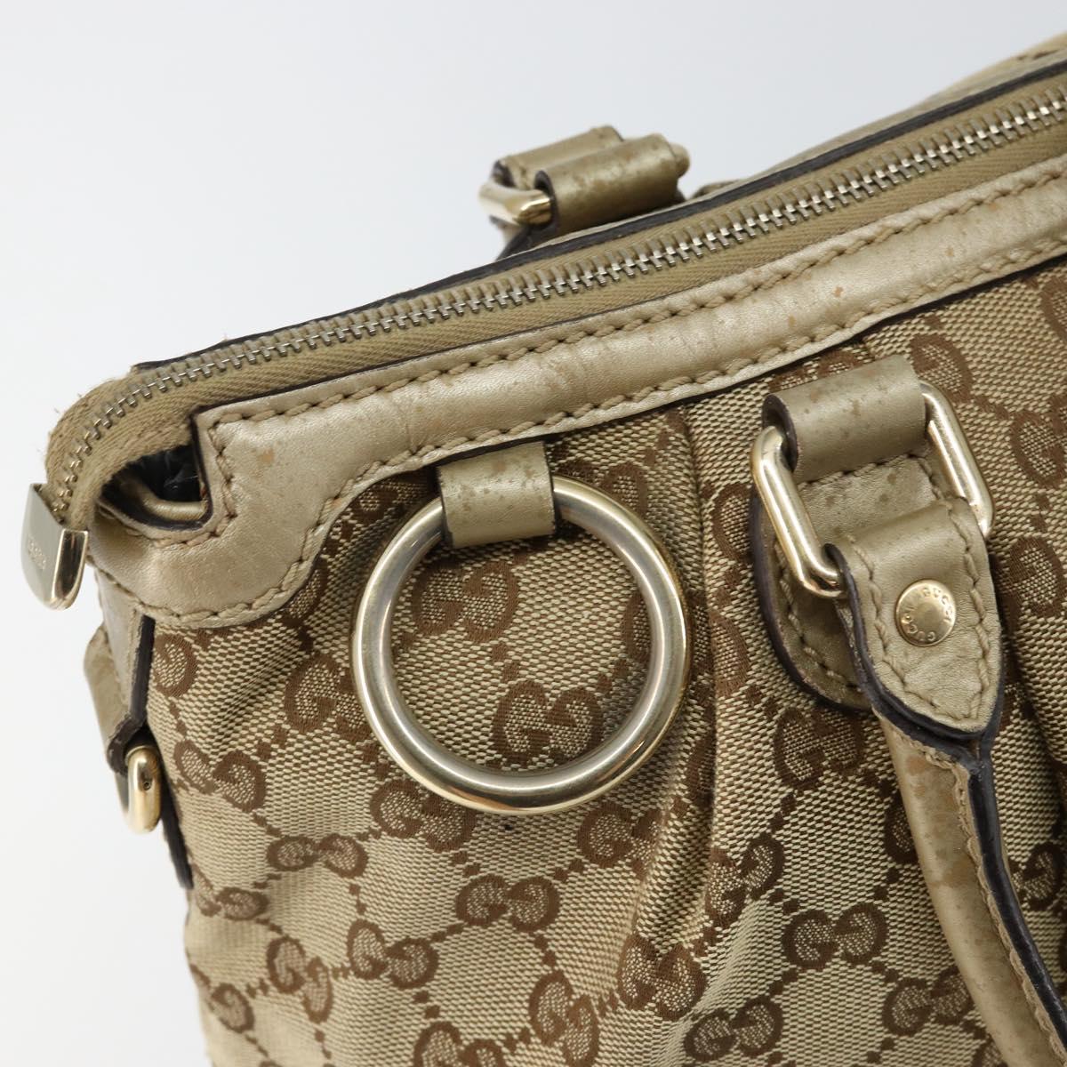 GUCCI GG Canvas Hand Bag Beige Gold 247902 Auth 146010