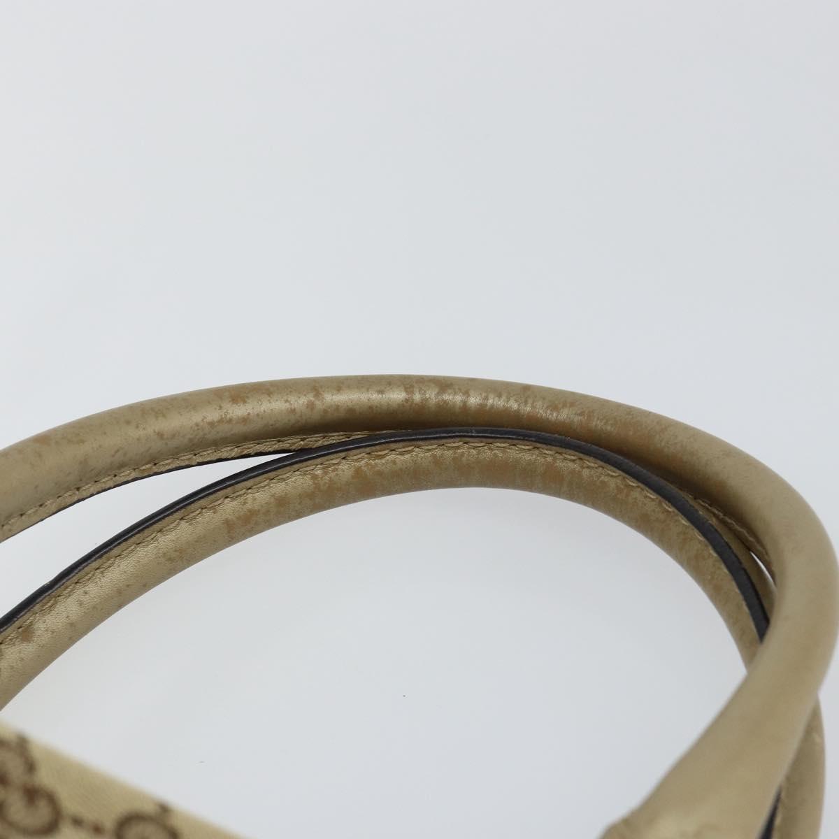 GUCCI GG Canvas Hand Bag Beige Gold 247902 Auth 146010