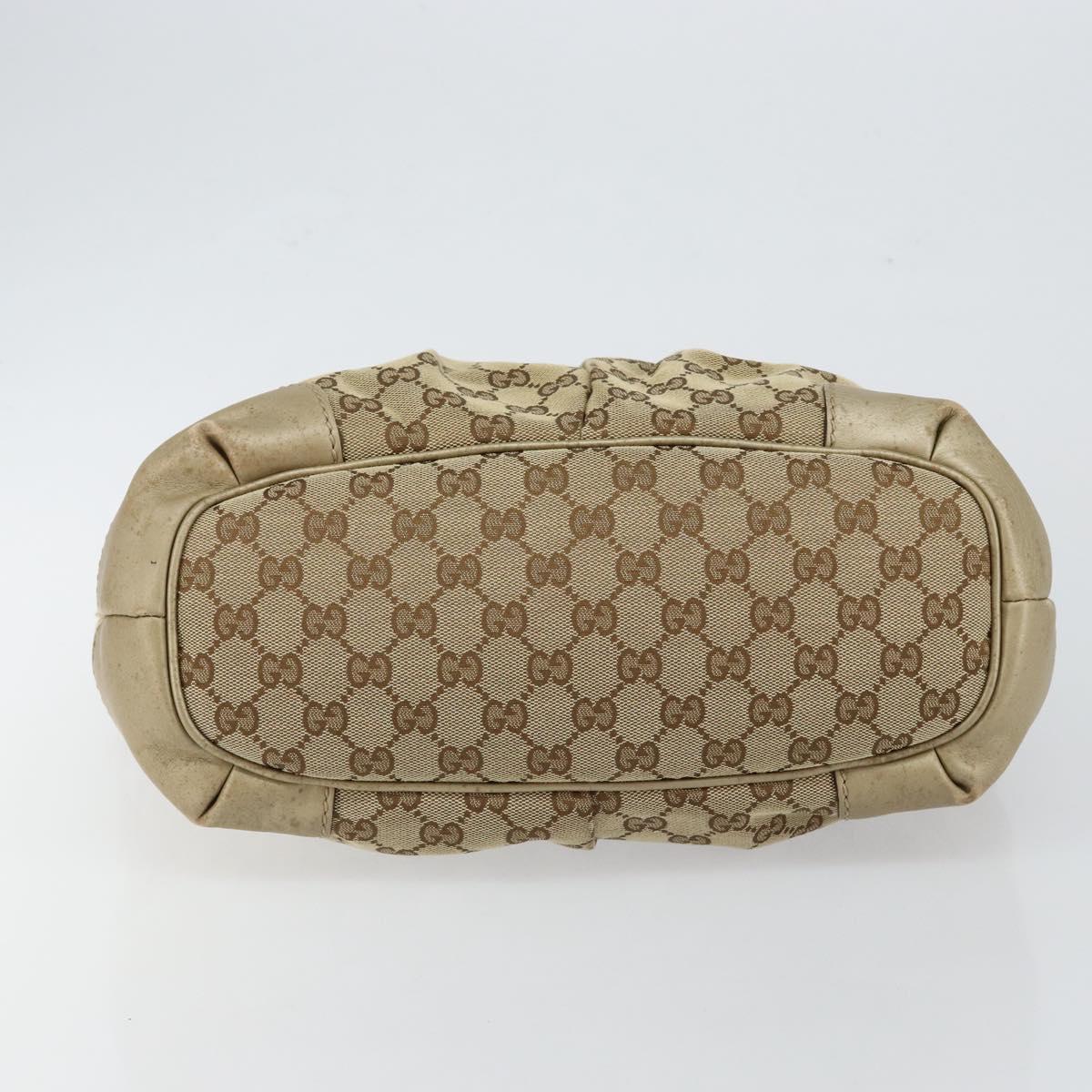 GUCCI GG Canvas Hand Bag Beige Gold 247902 Auth 146010