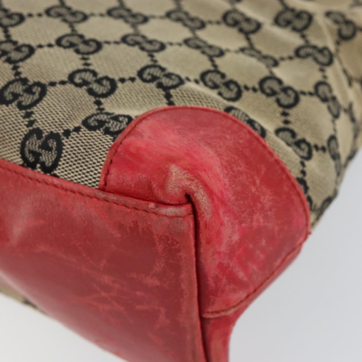 GUCCI GG Canvas Hand Bag Beige Gold 002 1119 Auth 146011