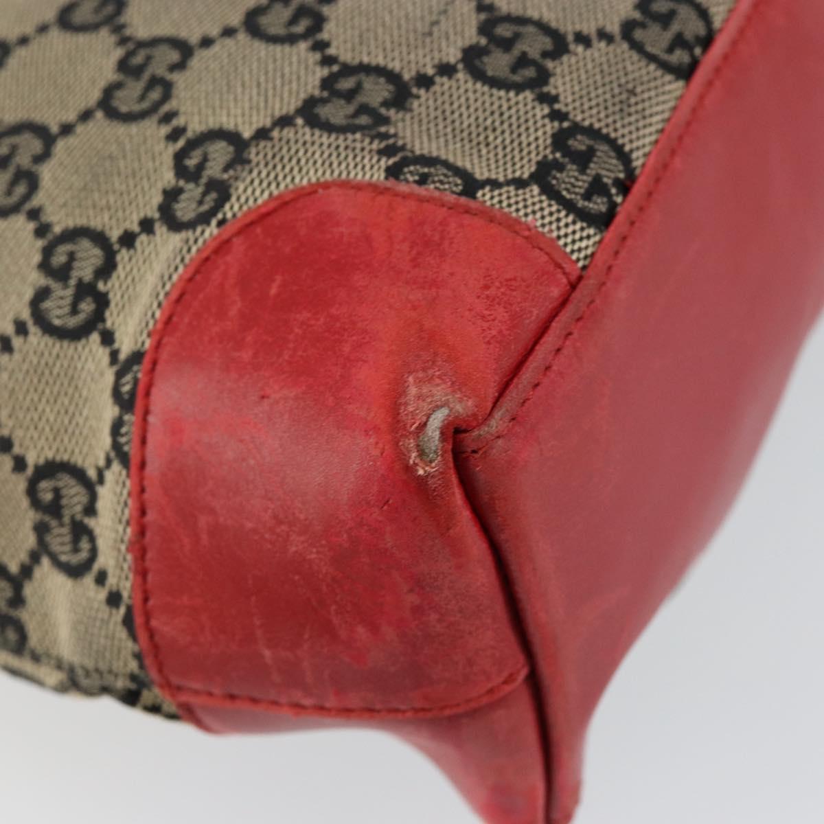 GUCCI GG Canvas Hand Bag Beige Gold 002 1119 Auth 146011
